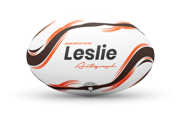 Leslie Autograph Rugby Ball