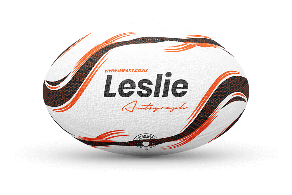 Leslie Autograph Rugby Ball